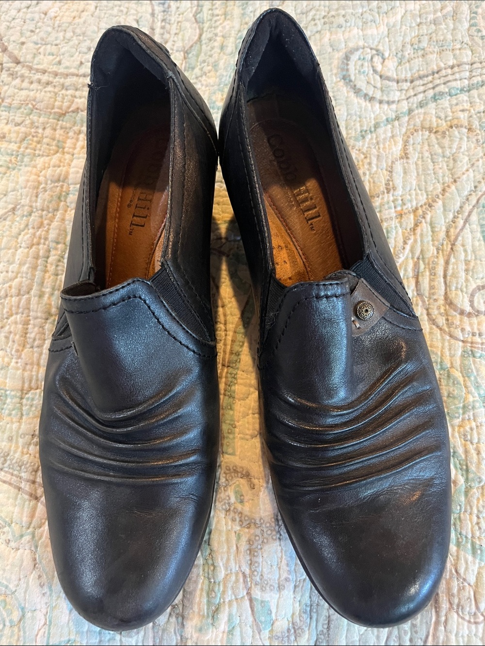 Cobb Hill by New Balance Black Leather Slip-On Ankle Booties